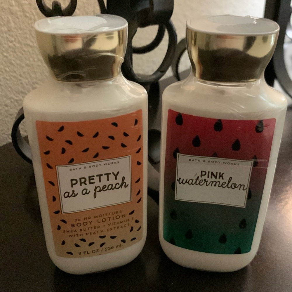 Bath & Body Works Pink Watermelon & Pretty As Peach Lotion Set